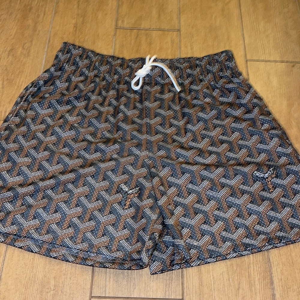 BRAVEST STUDIOS BLACK GOYARD PARIS SHORTS BRAND NEW
